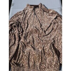 Vintage Y2K Enyce Velour Zip Up Track Jacket Brown Mens 2XL Hip Hop